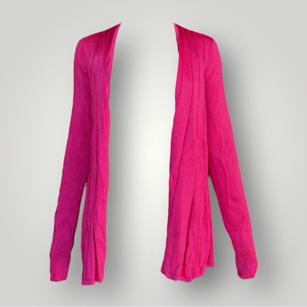 St.John Hot Pink Open Front Cardigan Sweater 🎀